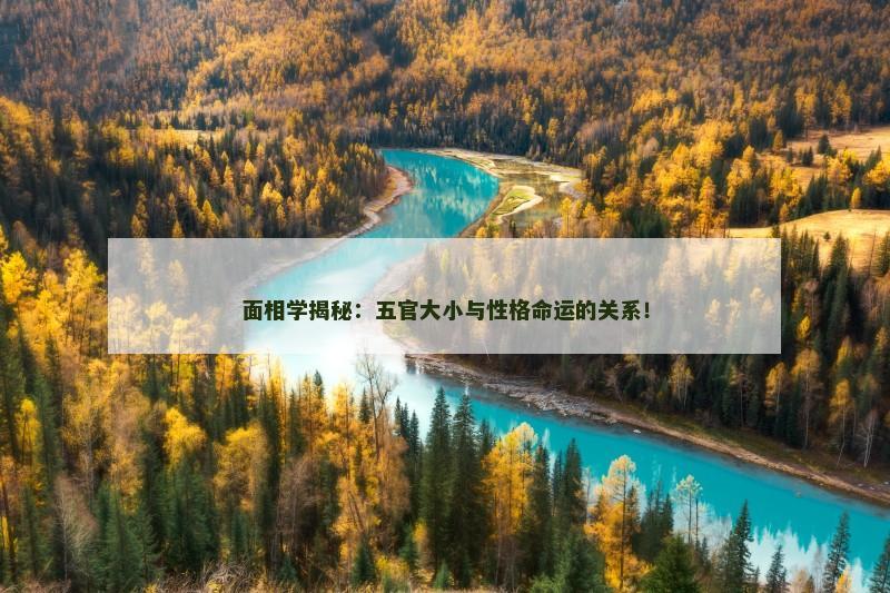 面相学揭秘：五官大小与性格命运的关系！