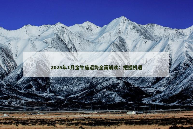 2025年1月金牛座运势全面解读：把握机遇