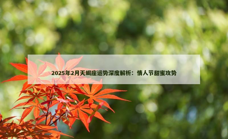 2025年2月天蝎座运势深度解析：情人节甜蜜攻势