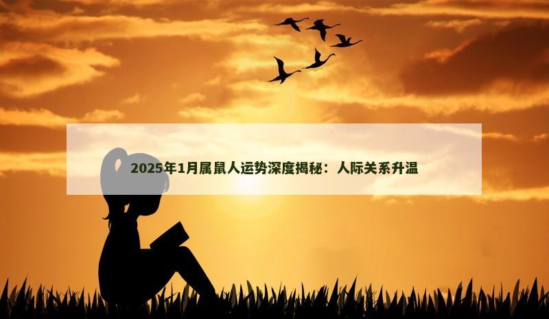 2025年1月属鼠人运势深度揭秘：人际关系升温