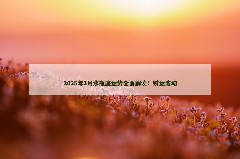 2025年3月水瓶座运势全面解读：财运波动