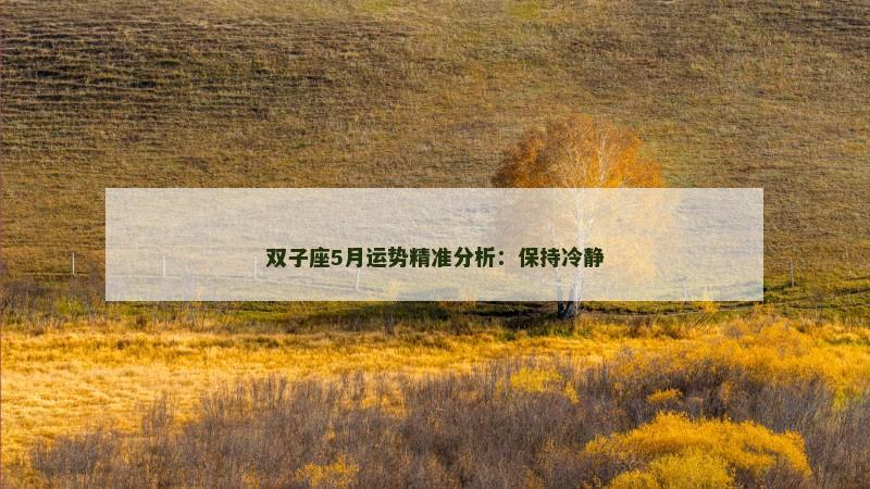双子座5月运势精准分析：保持冷静