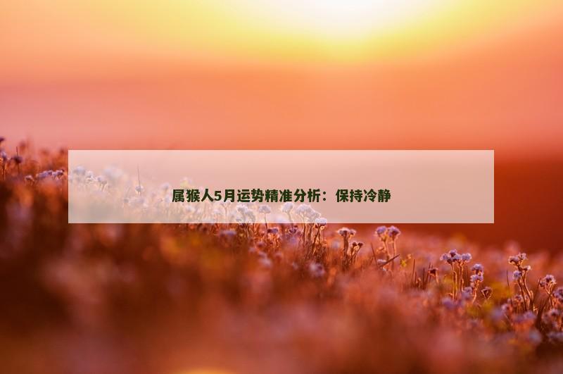 属猴人5月运势精准分析：保持冷静