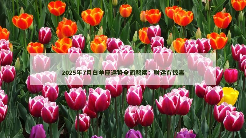 2025年7月白羊座运势全面解读：财运有惊喜