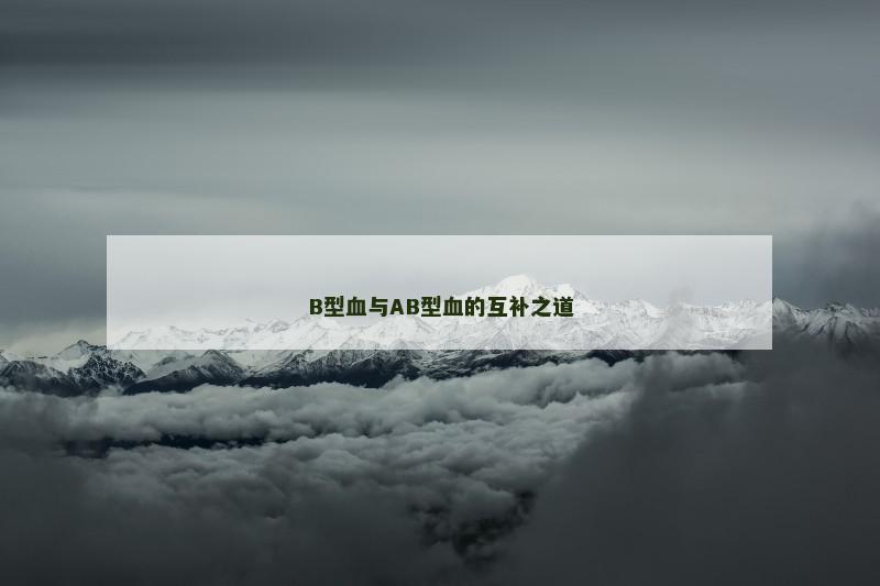 B型血与AB型血的互补之道