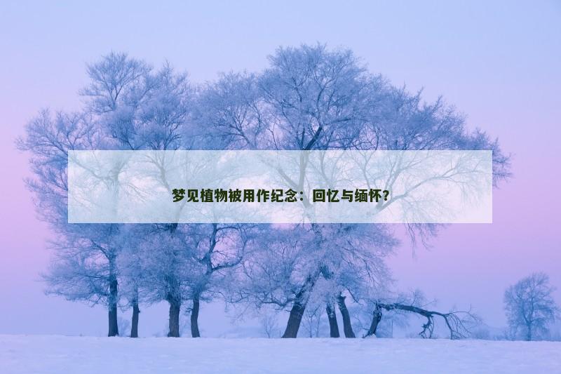 梦见植物被用作纪念：回忆与缅怀？