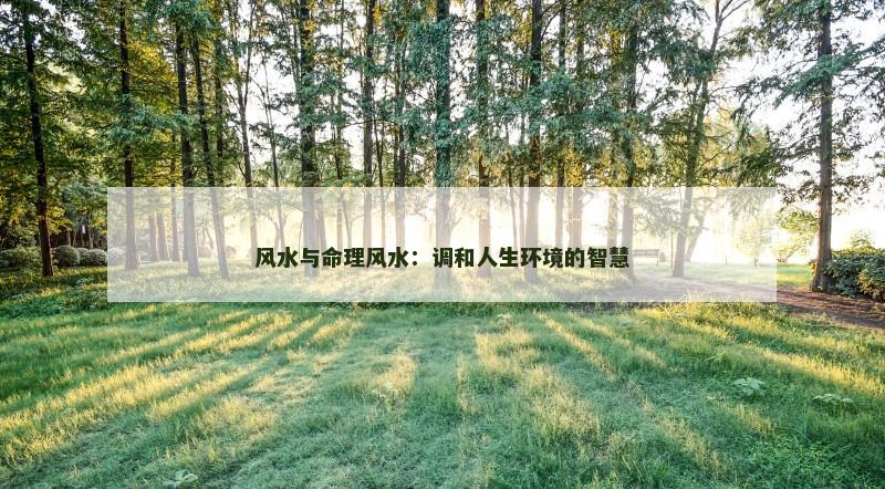 风水与命理风水：调和人生环境的智慧