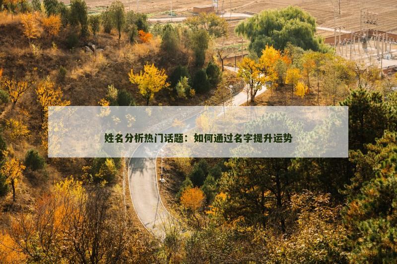 姓名分析热门话题：如何通过名字提升运势