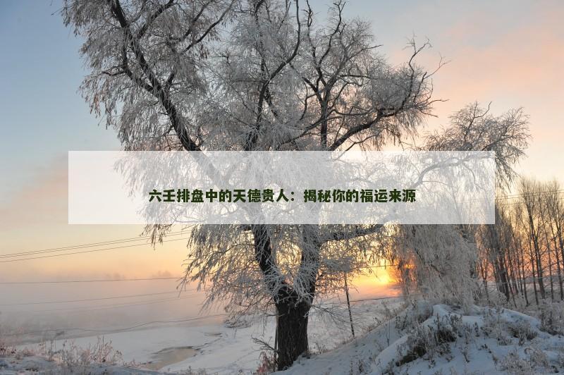 六壬排盘中的天德贵人：揭秘你的福运来源