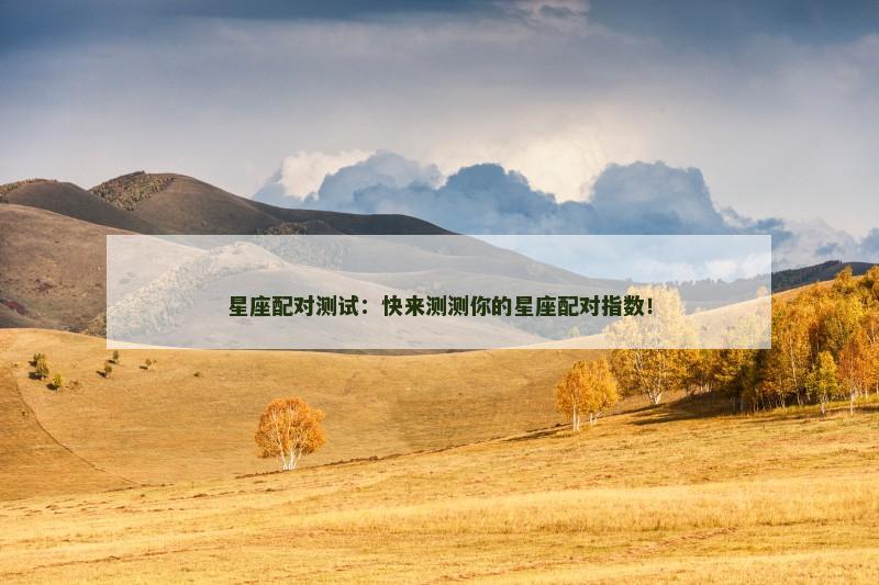星座配对测试：快来测测你的星座配对指数！