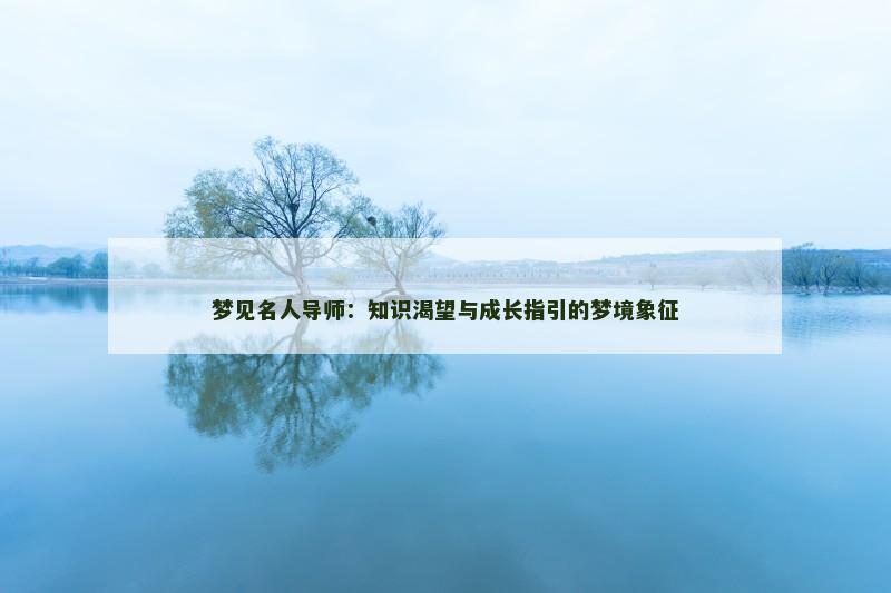 梦见名人导师：知识渴望与成长指引的梦境象征