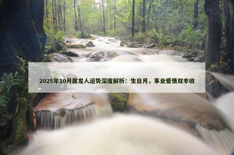 2025年10月属龙人运势深度解析：生日月，事业爱情双丰收