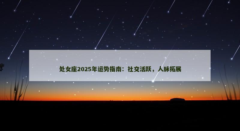 处女座2025年运势指南：社交活跃，人脉拓展