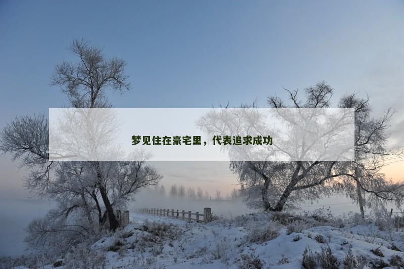 梦见住在豪宅里，代表追求成功