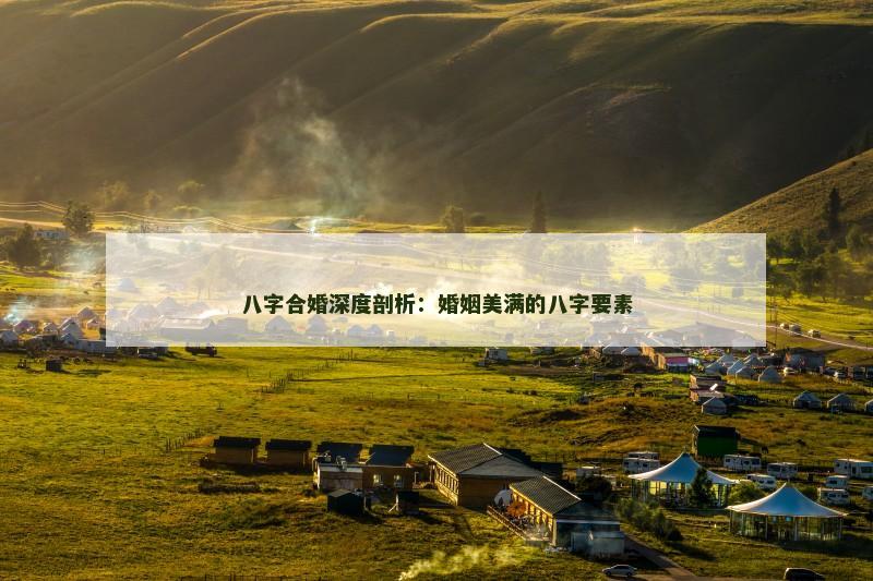 八字合婚深度剖析：婚姻美满的八字要素