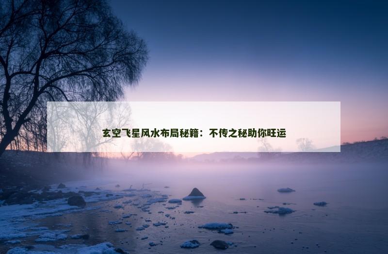 玄空飞星风水布局秘籍：不传之秘助你旺运
