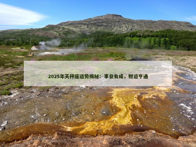 2025年天秤座运势揭秘：事业有成，财运亨通