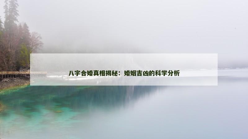 八字合婚真相揭秘：婚姻吉凶的科学分析