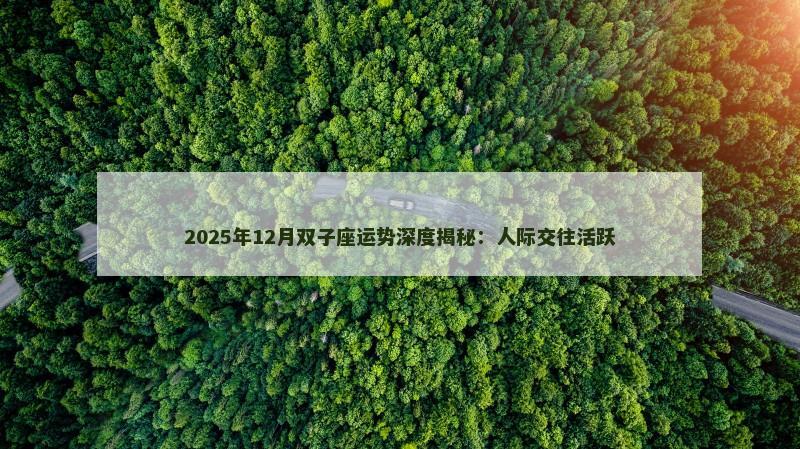 2025年12月双子座运势深度揭秘：人际交往活跃
