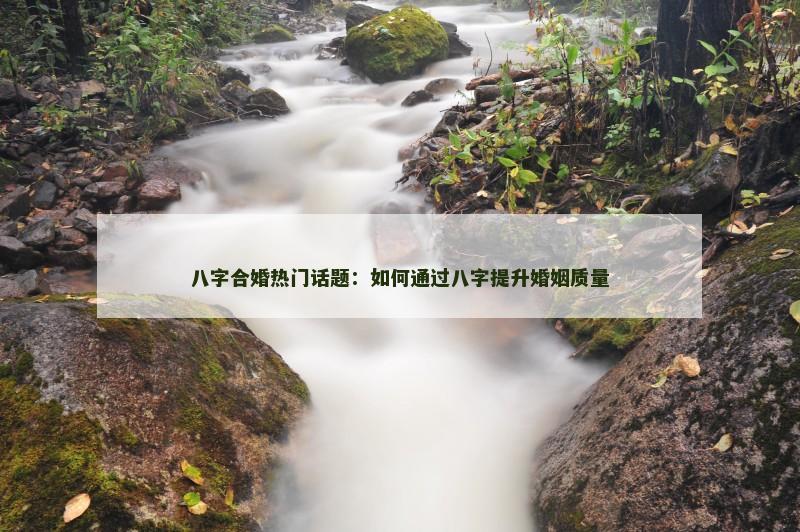 八字合婚热门话题：如何通过八字提升婚姻质量