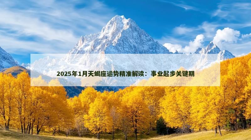 2025年1月天蝎座运势精准解读：事业起步关键期