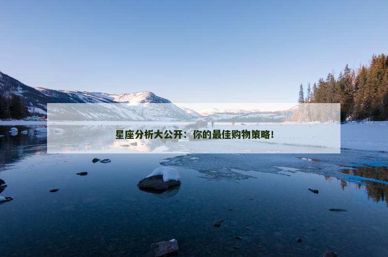 星座分析大公开：你的最佳购物策略！