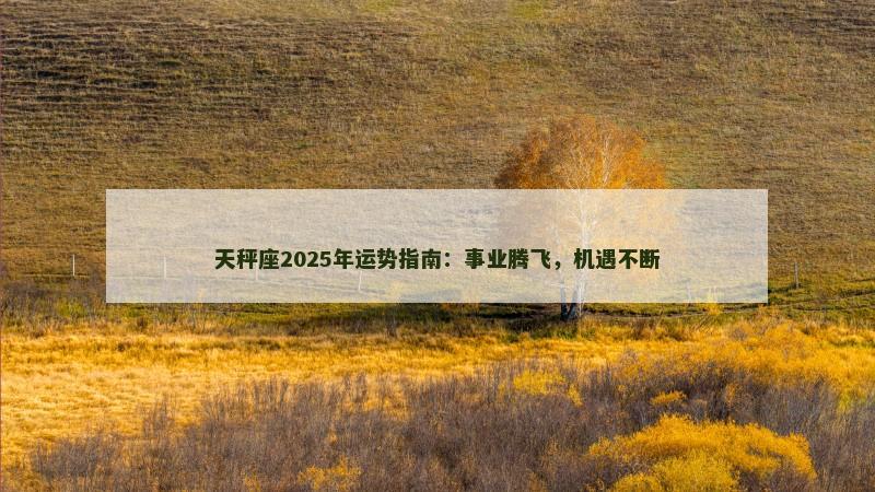 天秤座2025年运势指南：事业腾飞，机遇不断