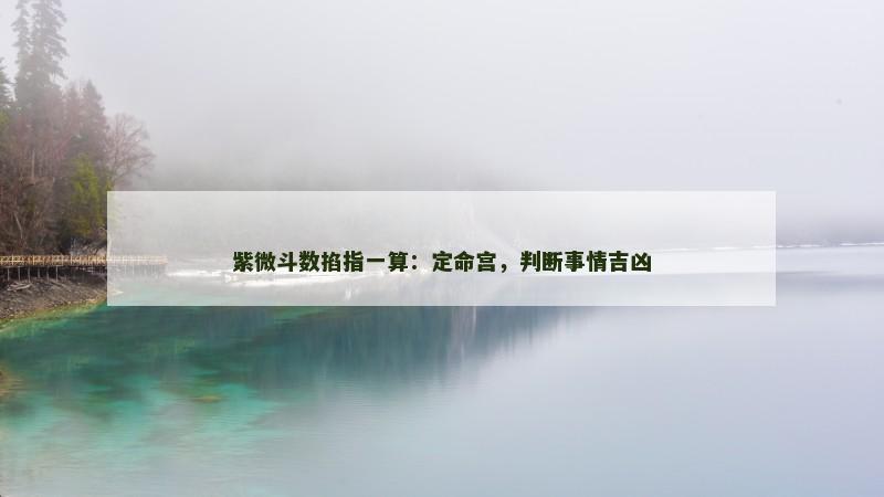 紫微斗数掐指一算：定命宫，判断事情吉凶