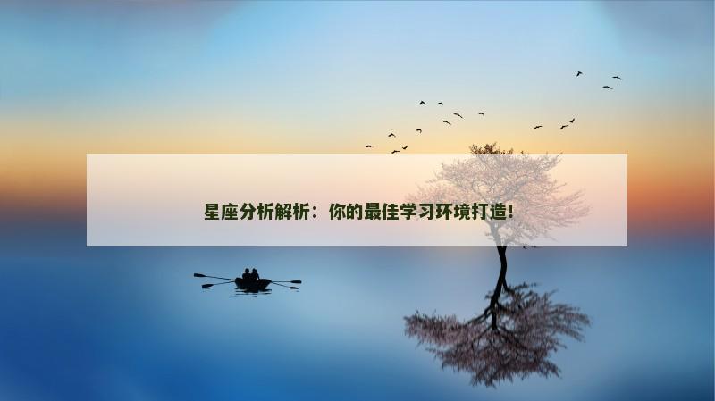 星座分析解析：你的最佳学习环境打造！