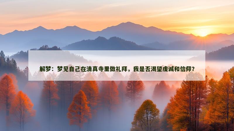 解梦：梦见自己在清真寺里做礼拜，我是否渴望虔诚和信仰？