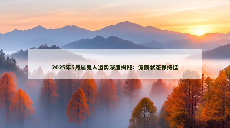 2025年5月属兔人运势深度揭秘：健康状态保持佳