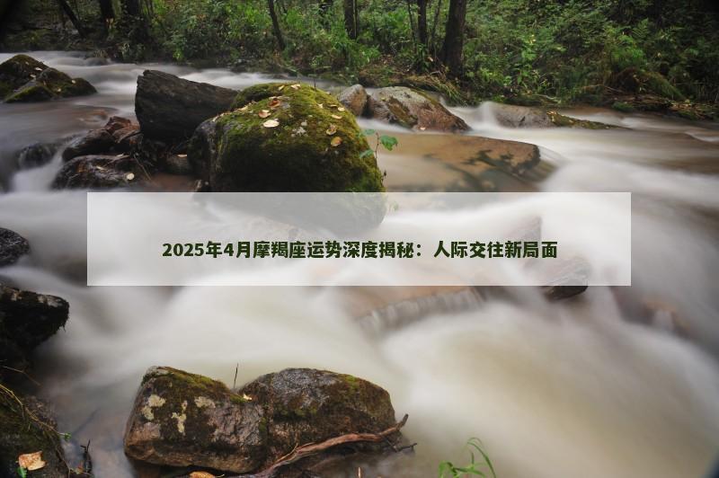 2025年4月摩羯座运势深度揭秘：人际交往新局面