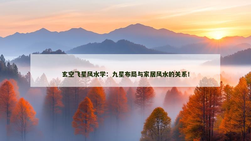 玄空飞星风水学：九星布局与家居风水的关系！