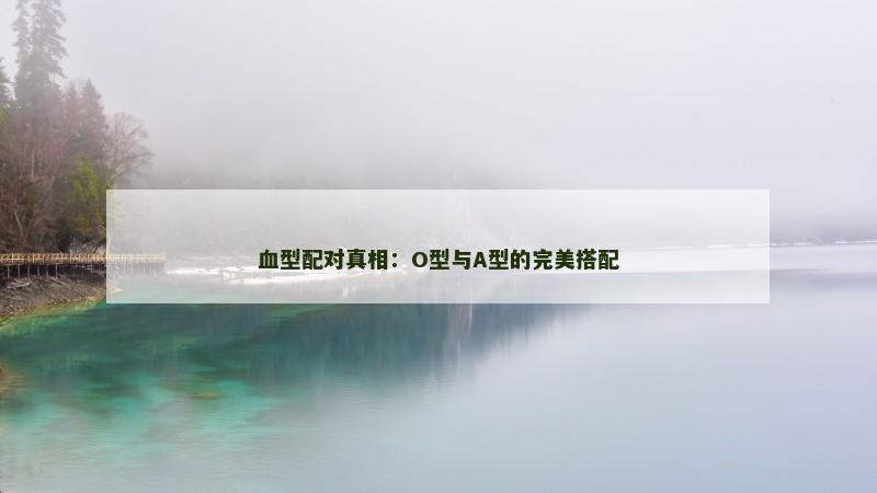 血型配对真相：O型与A型的完美搭配