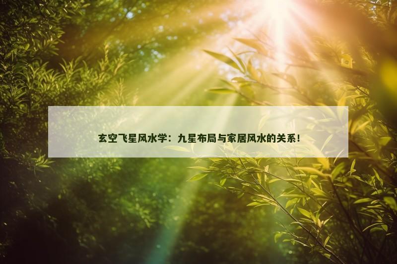 玄空飞星风水学：九星布局与家居风水的关系！