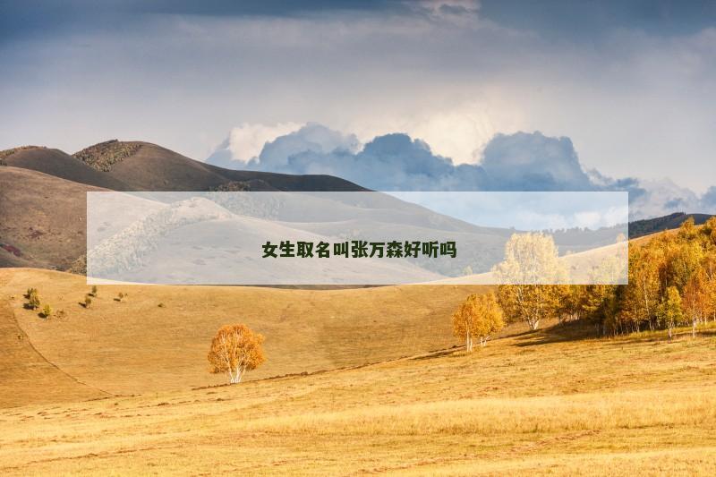 女生取名叫张万森好听吗
