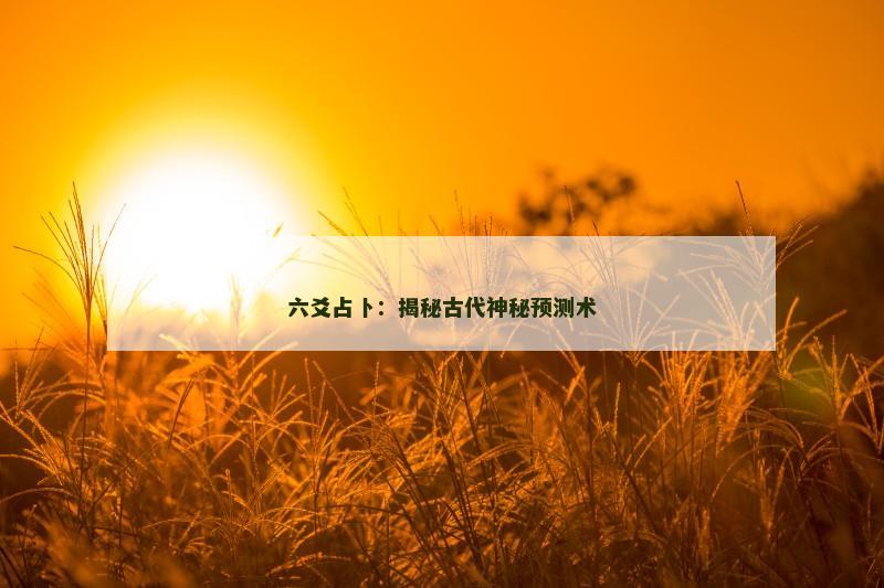 六爻占卜：揭秘古代神秘预测术