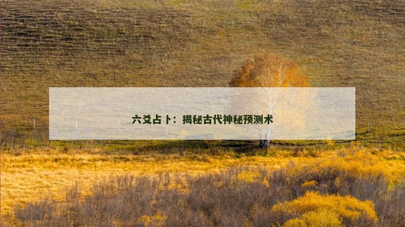 六爻占卜：揭秘古代神秘预测术