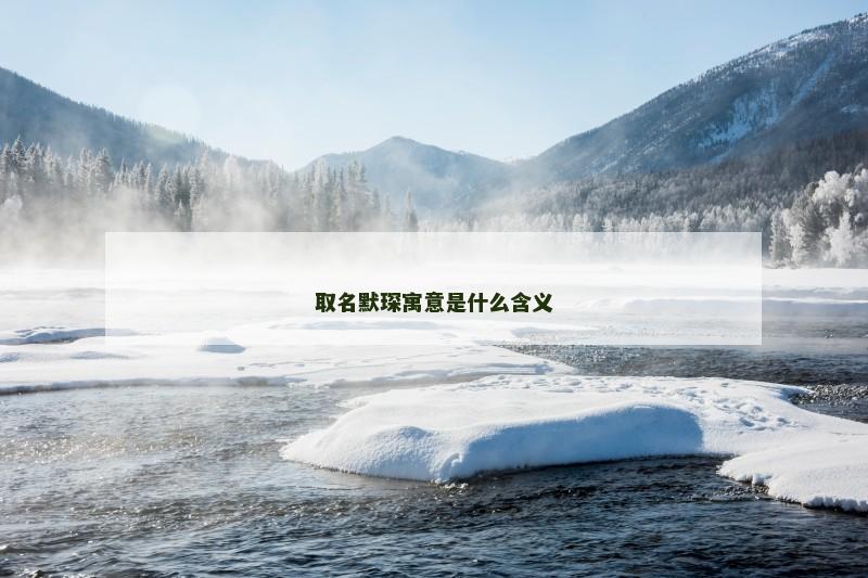 取名默琛寓意是什么含义