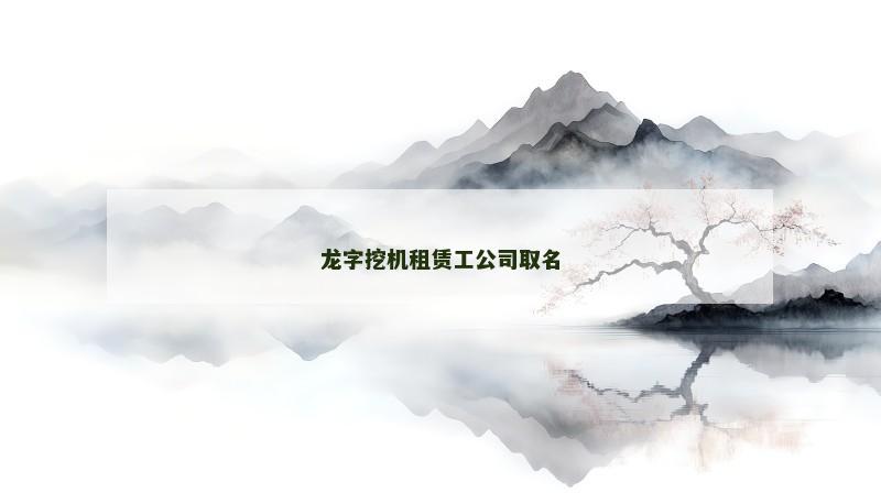 龙字挖机租赁工公司取名